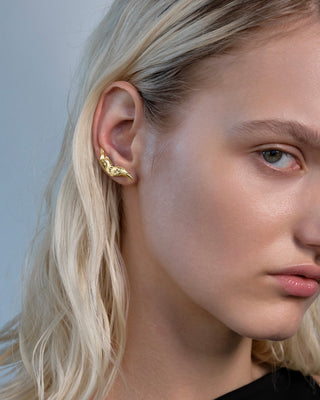 sprout gold earrings