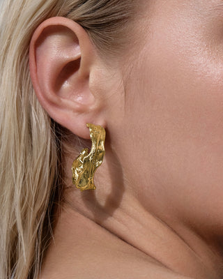 wilting gold hoops (pre-order)