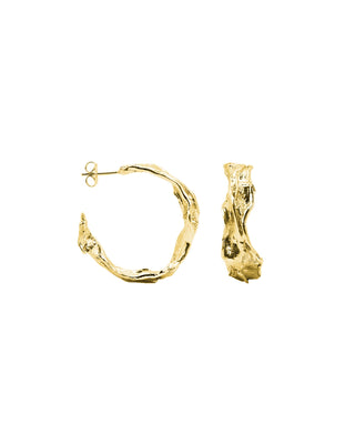 wilting gold hoops